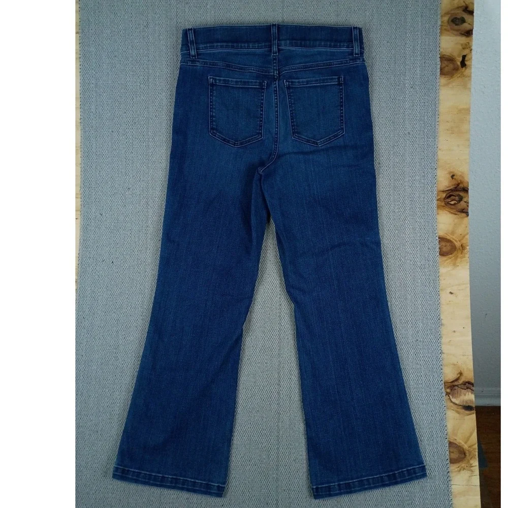 Spanx Flare Jeans Womens Large 32X28 Blue Wash Vintage Indigo Pull On Stretch - Picture 2 of 12
